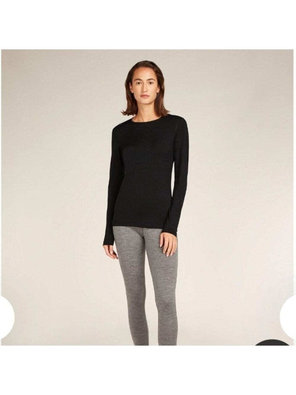 Icebreaker Black Merino Long Sleeve Top Size XL NWT